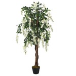 vidaXL Umjetno stablo glicinije 840 listova 120 cm zeleno-bijelo