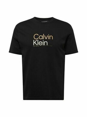 Calvin Klein Majica pijesak / crna / bijela