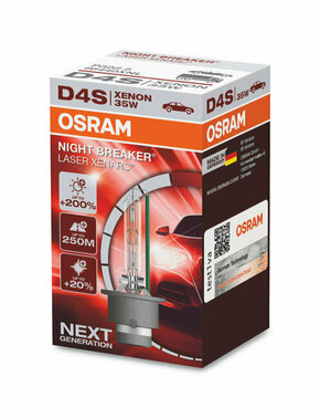 Osram Xenarc Night Breaker Laser xenon žarulje - do 200% više svjetla - do 20% bjelije (4500K)Osram Xenarc Night Breaker Laser xenon bulbs - up to D4S-NBL-1