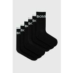 Čarape BOSS 6-pack za muškarce, boja: crna - crna. Visoke čarape iz kolekcije BOSS. Model izrađen od elastičnog materijala. U setu šest pari.