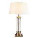 SEARCHLIGHT EU5141AB | Pedestal Searchlight stolna svjetiljka 62cm s prekidačem 1x E27 antik bakar, prozirno, krem