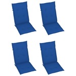 vidaXL Jastuci za vrtne stolice 4 kom kraljevski plavi 120 x 50 x 4 cm