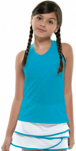 Majica kratkih rukava za djevojčice Lucky in Love Square Are You? V-Neck Cutout Tank Girls - turquoise