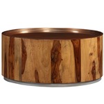 vidaXL Stolić za kavu od masivnog drva šišama i čelika 68 cm