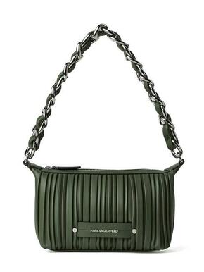 Torba Karl Lagerfeld boja: zelena - zelena. Mala torba iz kolekcije Karl Lagerfeld. Model na kopčanje