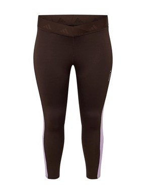 ADIDAS PERFORMANCE Sportske hlače 'Hyperglam Techfit' tamno smeđa / pastelno ljubičasta / narančasta