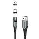 2u1 magnetni kabel USB na USB-C/Micro-B USB Vention CQXHD 0,5 m (sivo)