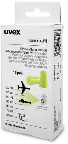 Uvex 2112133 x-fit ušni čepiči 37 dB za jednokratnu upotrebu 15 Par