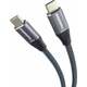 PremiumCord USB-C to USB-C Braided Siva 2 m USB kabel