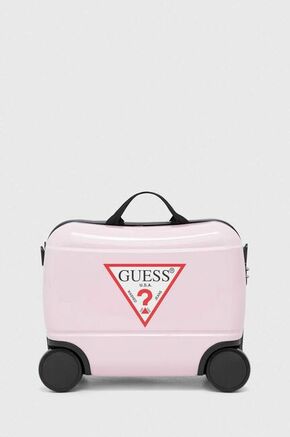 Dječji kofer Guess boja: ružičasta - roza. Dječja Kovčeg iz kolekcije Guess. Model izrađen od sintetičkog materijala.