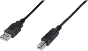 Digitus USB 2.0 priključni kabel [1x muški konektor USB 2.0 tipa a - 1x muški konektor USB 2.0 tipa b] 1.80 m crna Digitus USB kabel USB 2.0 USB-A utikač