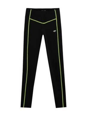 4F Sportske hlače neonsko zelena / crna