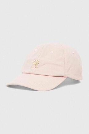 Pamučna kapa sa šiltom Tommy Hilfiger boja: ružičasta