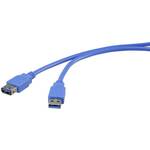 Renkforce USB kabel USB 3.2 gen. 1 (USB 3.0) USB-A utikač, USB-A utičnica 1.00 m plava boja pozlaćeni kontakti