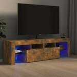 TV ormarić s LED svjetlima boja dimljenog hrasta 140x36 5x40 cm