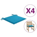 vidaXL Jastuci za vrtne stolice 4 kom plavi 50 x 50 x 4 cm od tkanine