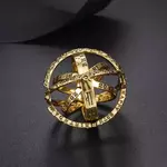 RNR 3D Ball Gold, prsten od nehrđajućeg čelika