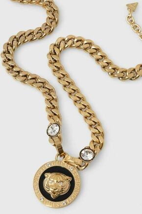 Ogrlica Guess - zlatna. Ogrlica iz kolekcije Guess. Model s ukrasom izrađen od tankog lanca.