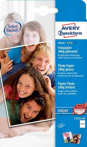 Avery-Zweckform Classic Photo Paper Inkjet C2522-60 foto papir 10 x 15 cm 180 g/m² 60 list sjajan