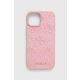 Guess GUHCP15SP4EPMP Apple iPhone 15 hardcase Leather 4G Stamped pink