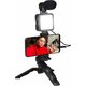 Selfie tripod GRUNDIG Selfie Studio, sa svjetlom i mikrofonom, crni