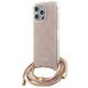 Guess GUHCP15LHC4SEP Apple iPhone 15 Pro hardcase Crossbody Cord 4G Print pink
