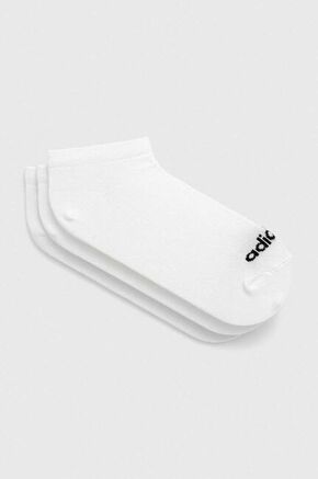 Čarape adidas 3-pack boja: bijela - bijela. Niske čarape iz kolekcije adidas. Model izrađen od elastičnog