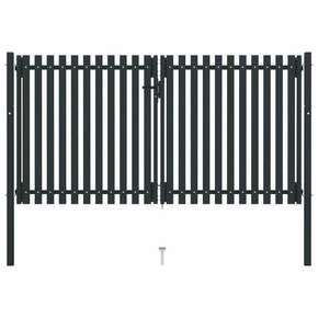 Dvostruka vrata za ogradu od čelika 306 x 220 cm antracit