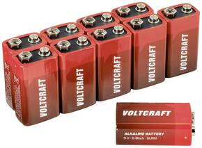 VOLTCRAFT 6LR61 9 V block baterija alkalno-manganov 550 mAh 9 V 10 St.
