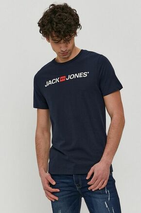 Majica kratkih rukava Jack &amp; Jones boja: tamno plava - mornarsko plava. Majica iz kolekcije Jack &amp; Jones. Model izrađen od elastične pletenine.