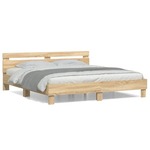 vidaXL Okvir za krevet s uzglavljem boja hrasta 160x200 cm drveni