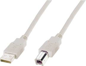 Digitus USB 2.0 priključni kabel [1x muški konektor USB 2.0 tipa a - 1x muški konektor USB 2.0 tipa b] 1.80 m bež boja Digitus USB kabel USB 2.0 USB-A utikač
