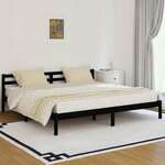 vidaXL Okvir za krevet od masivne borovine 200 x 200 cm crni