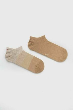 Set od 2 para muških čarapa Tommy Hilfiger 342023001 Beige Combo 049