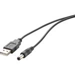 Renkforce USB kabel za napajanje USB 2.0 USB-A utikač, DC utikač 5,5 mm 1.00 m crna pozlaćeni kontakti