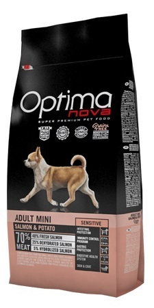 Visán Optimanova Dog Adult Mini Sensitive Salmon &amp; Potato 8 kg