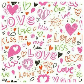 Click Props Background Vinyl with Print Love &amp; Kisses 1