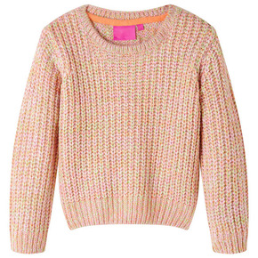 VidaXL Dječji džemper pleteni nježnoružičasti 140
