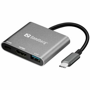 SND-136-00 - Sandberg USB-C Mini Dock HDMI USB - SND-136-00 - Sandberg USB-C Mini Dock HDMI USB - Aluminum case Input USB-C Male Compatible with USB 3.1 Gen. 1