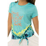Majica kratkih rukava za djevojčice Lucky in Love Girls Peace Out Serve With Love Tee - opal