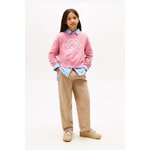 Dječje pamučne hlače Tommy Hilfiger bež KG0KG08818.9BYA
