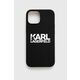 Etui za telefon Karl Lagerfeld iPhone 13 Mini boja: crna - crna. Etui za iPhone iz kolekcije Karl Lagerfeld. Model izrađen od materijala s tiskom.