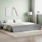 Okvir kreveta s uzglavljem i podnožjem boja hrasta 200x200 cm