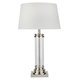 SEARCHLIGHT EU5141SS | Pedestal Searchlight stolna svjetiljka 62cm s prekidačem 1x E27 saten srebro, prozirno, krem