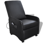 vidaXL Crna sklopiva masažna fotelja od umjetne kože