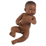 Lutka novorođenče tamne puti, djevojčica, 45cm