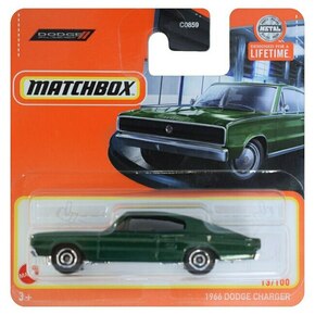 Matchbox: 1966 Dodge Charger zeleni mali auto 1/64 – Mattel