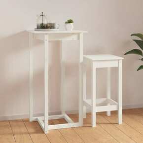 Barski stol bijeli 60 x 60 x 110 cm od masivne borovine