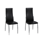 vidaXL 2 Blagovaonske stolice od kroma i crne kože