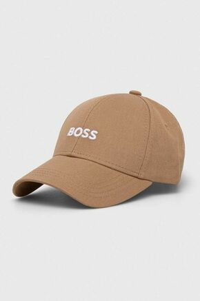 Pamučna kapa sa šiltom BOSS boja: bež